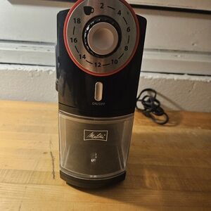 Melitta Electric Coffee Grinder Black Red Cm12 Tested&works